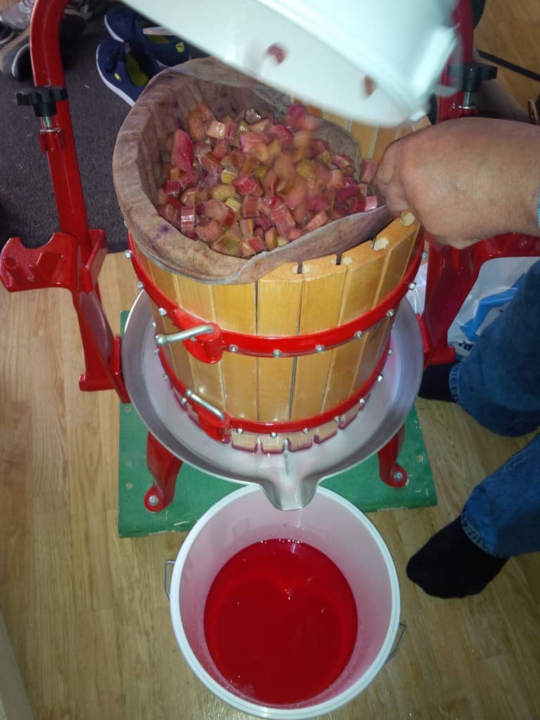 Med en frukt/äppelpress kan man göra en fantastiskt god kallpressad rabarbersaft. Det fungerar också med en råsaftcentrifug.